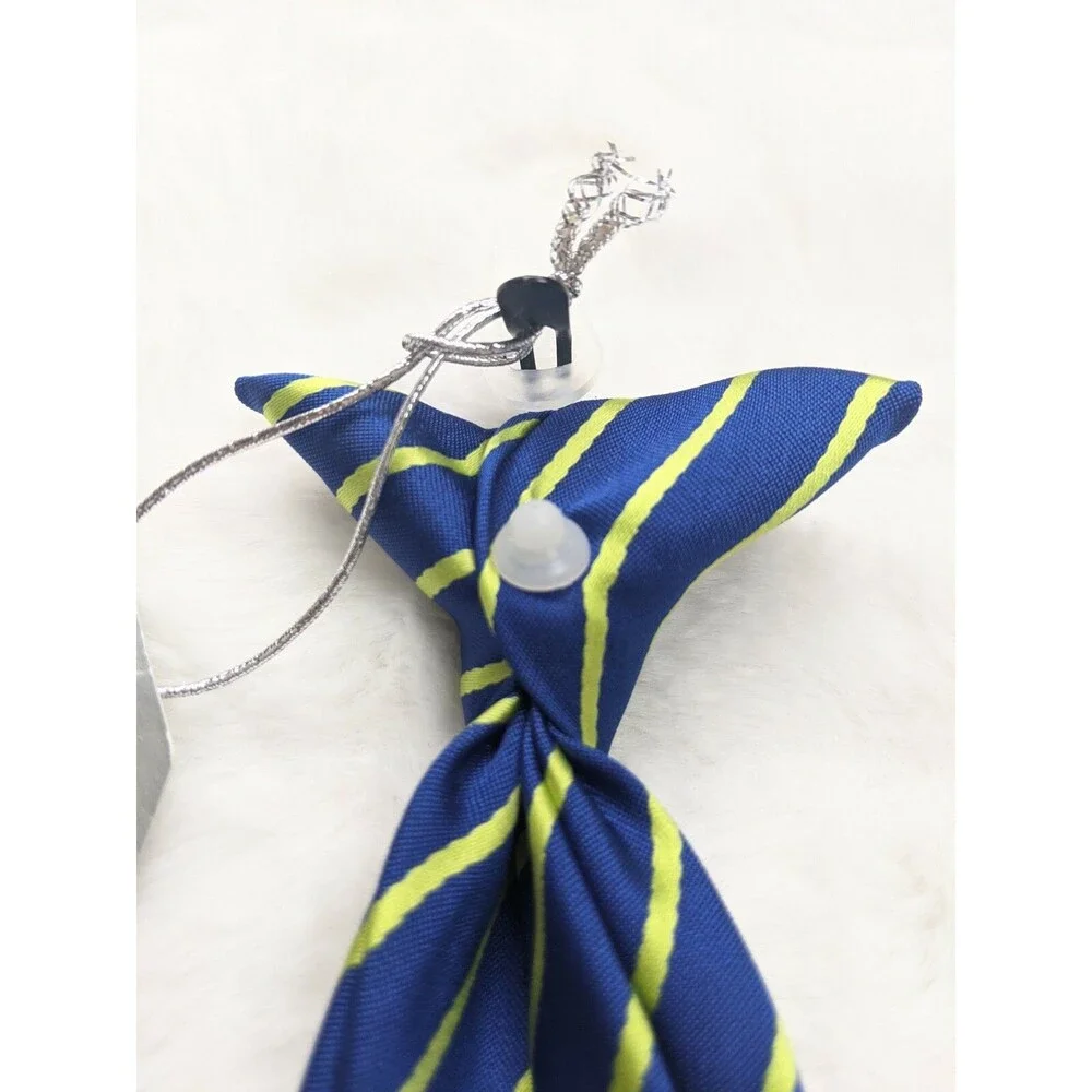 Infant Boys Neck Tie/clip-on 12-24 mo Blue & Green Stripe